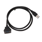 Maxbell 2xCar USB3.0 Extension Panel Flush Mount Cable Dashboard Kit Square 1m