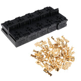 Maxbell 20 Pieces Automotive 5 Pin Relay Socket Holders for 6.3mm Copper Terminals
