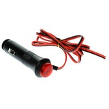 Maxbell 2x1m 12V/24V Car Cigarette Lighter Power Cord Socket Plug Switch for Red LED