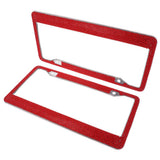 Maxbell 2Pcs 12"x6" License Plate Frame w/8X Rhinestone Screws Caps Kit