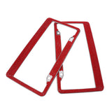Maxbell 2Pcs 12"x6" License Plate Frame w/8X Rhinestone Screws Fasteners Red