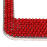 Maxbell 2Pcs 12"x6" License Plate Frame w/8X Rhinestone Screws Fasteners Red