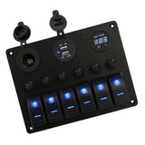2x6 Gang Waterproof Car Marine Boat Circuit LED On/Off Rocker Switch Panel