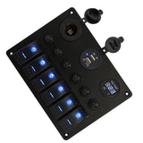 2x6 Gang Waterproof Car Marine Boat Circuit LED On/Off Rocker Switch Panel