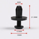 Maxbell 2x100Pcs Plastic Rivets Car Bumper Fender Clips Door Panel Screws 6mm Hole Dia