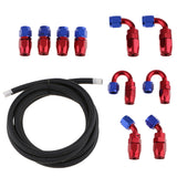 Maxbell AN 6 Nylon Braided Oil Fuel Hose for 10 Pieces Aluminum Fittings