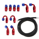 Maxbell AN 6 Nylon Braided Oil Fuel Hose for 10 Pieces Aluminum Fittings