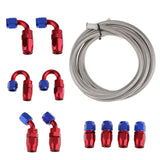 Maxbell AN 6 Nylon Braided Oil Fuel Hose for 10 Pieces Aluminum Fittings