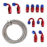 Maxbell AN 6 Nylon Braided Oil Fuel Hose for 10 Pieces Aluminum Fittings