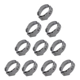 Maxbell 2x10 Pieces Stainless Steel Single Ear Clamps Hydraulic Hose 10 x 19.4-22.6mm