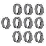 10 Pieces Stainless Steel Single Ear Clamps Hydraulic Hose 10 x 16.6-19.8mm