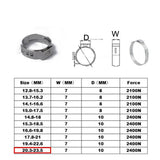 Maxbell 5x10 Pieces Stainless Steel Single Ear Clamps Hydraulic Hose 10 x 12.8-15.3mm