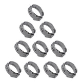 Maxbell 3x10 Pieces Stainless Steel Single Ear Clamps Hydraulic Hose 10 x 12.8-15.3mm