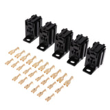 Maxbell 4x5 Pieces 60AMP Micro 5Pin Relay Board Mount Socket for 25 Copper Terminals