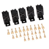 Maxbell 4x5 Pieces 60AMP Micro 5Pin Relay Board Mount Socket for 25 Copper Terminals