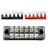 Maxbell 2x600V 15A 6 Positions Wire Barrier Strips Double Row Screw Terminal Blocks