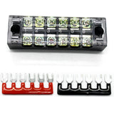 Maxbell 2x600V 15A 6 Positions Wire Barrier Strips Double Row Screw Terminal Blocks