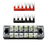 Maxbell 2x600V 15A 6 Positions Wire Barrier Strips Double Row Screw Terminal Blocks