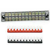 Maxbell 15x600V 15A 12 Positions Barrier Strips Dual Row Screw Electric Terminal Blocks