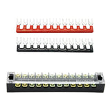 Maxbell 15x600V 15A 12 Positions Barrier Strips Dual Row Screw Electric Terminal Blocks
