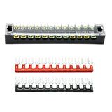 Maxbell 15x600V 15A 12 Positions Barrier Strips Dual Row Screw Electric Terminal Blocks