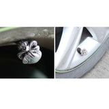 Maxbell 2x4 Pieces Car Motorcycle Bicycle Wheel Rims Stem Tire Valve Caps Cover Silver