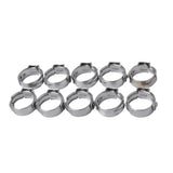Maxbell 13x10 Pieces Single Ear Stainless Steel Hydraulic Fuel Hose Clamps 7.8mm-9.5mm