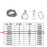 Maxbell 13x10 Pieces Single Ear Stainless Steel Hydraulic Fuel Hose Clamps 7.8mm-9.5mm