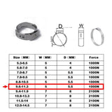 Maxbell 6x10Pcs Single Ear Hydraulic Hose Clamps Stainless Steel O Clips 9.4-11.9mm