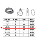 Maxbell 20x10 Pieces Single Ear Stainless Steel Hydraulic Fuel Hose Clamps 8.8mm-10.5mm