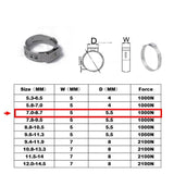Maxbell 2x10 Pieces Single Ear Stainless Steel Hydraulic Fuel Hose Clamps 7.0mm-8.7MM