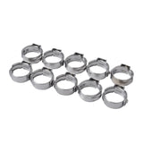 Maxbell 2x10 Pieces Single Ear Stainless Steel Hydraulic Fuel Hose Clamps 7.0mm-8.7MM