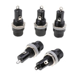 Maxbell 2x5 Pieces AC 125V/15A 250V/10A Screw Cap Panel Mounted 5x20mm Fuse Holder