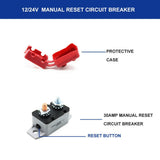 Maxbell 2x50 Amp Manual Reset Circuit Breaker With Belt Cover Reset Protector 30A
