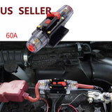 Maxbell 2X 12V Car Audio Fuse Holder 4-8 AWG Inline Circuit Breaker Protector 40/60A