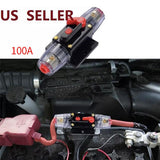 Maxbell 2x12V Car Audio AGU Fuse Holder 4-8 AWG Inline Circuit Breaker Protection 100A