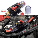 Maxbell 2x12V Car Audio AGU Fuse Holder 4-8 AWG Inline Circuit Breaker Protection 100A