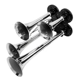 Maxbell 12V/24V Car Van SUV Boat Motorcycle 4-Trumpet Train Air Horn Kit 150db Loud