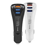 Maxbell 2x3 Port USB Car Fast Charger Rapid Car Power Universal Adapter QC3.0 White
