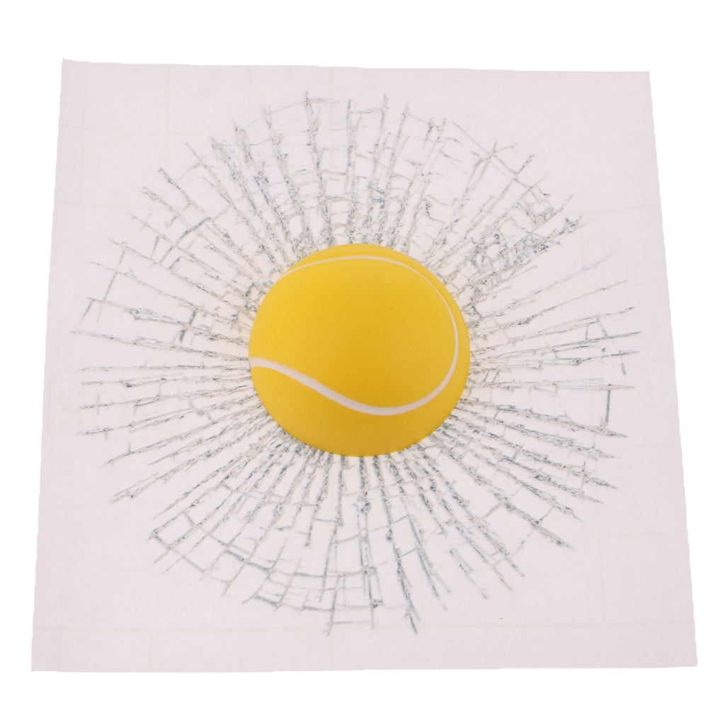 3D Ball Hits Style Car Body Window Sticker Self Adhesive Decal  Yellow+White