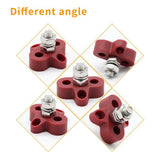 Maxbell 2xBoat DC48V Heavy Duty Single Terminal Stud M8 Power Distribution Block Red