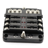Maxbell 6-Way Blade Fuse Box 32V LED Illuminated Automotive Fuse Block for Car Boat Marine Trike with LED Indicator Light Kit - Aladdin Shoppers