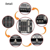 Maxbell 6-Way Blade Fuse Box 32V LED Illuminated Automotive Fuse Block for Car Boat Marine Trike with LED Indicator Light Kit - Aladdin Shoppers