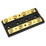 Maxbell Marine Boat RV Car Brass 4 Gang Duel Buss Bar Block Positive & Negative 8 Terminal 32V 60A - Aladdin Shoppers
