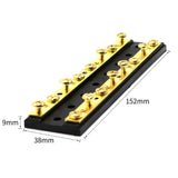 Maxbell 8 Circuit Junction Block,32V DC 60A Dual Brass Bus Bar with Sixteen 8-32 Screw Terminals - Aladdin Shoppers