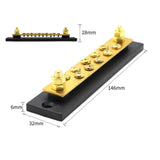 Maxbell Large Current DC 48V Brass Bus Bar with 10 Screws for Truck Cars Yachts Ship - Aladdin Shoppers