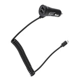 Maxbell 2xMicro USB Car Fast Charger Adapter with Coiled  Cable & Dual Ports