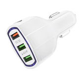 Maxbell 2x3.0 Car Fast Charger 3USB Car Charger Support Simultaneous Output White