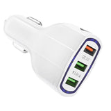 Maxbell 2x3.0 Car Fast Charger 3USB Car Charger Support Simultaneous Output White