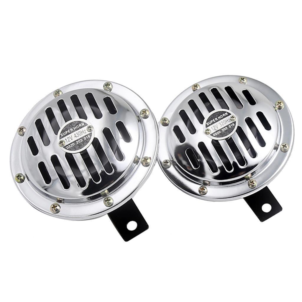 Maxbell Maxbell 2Pcs Waterproof 12V Loud Basin Double Insert Car Electric Air Horn Siren